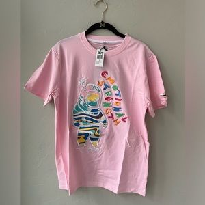 NWT BKYS EMOTIONAL STRENGTH BOSS ASTRONAUT T SHIRT bubbles gum pink S